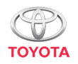 a close up of a toyota logo on a white background .