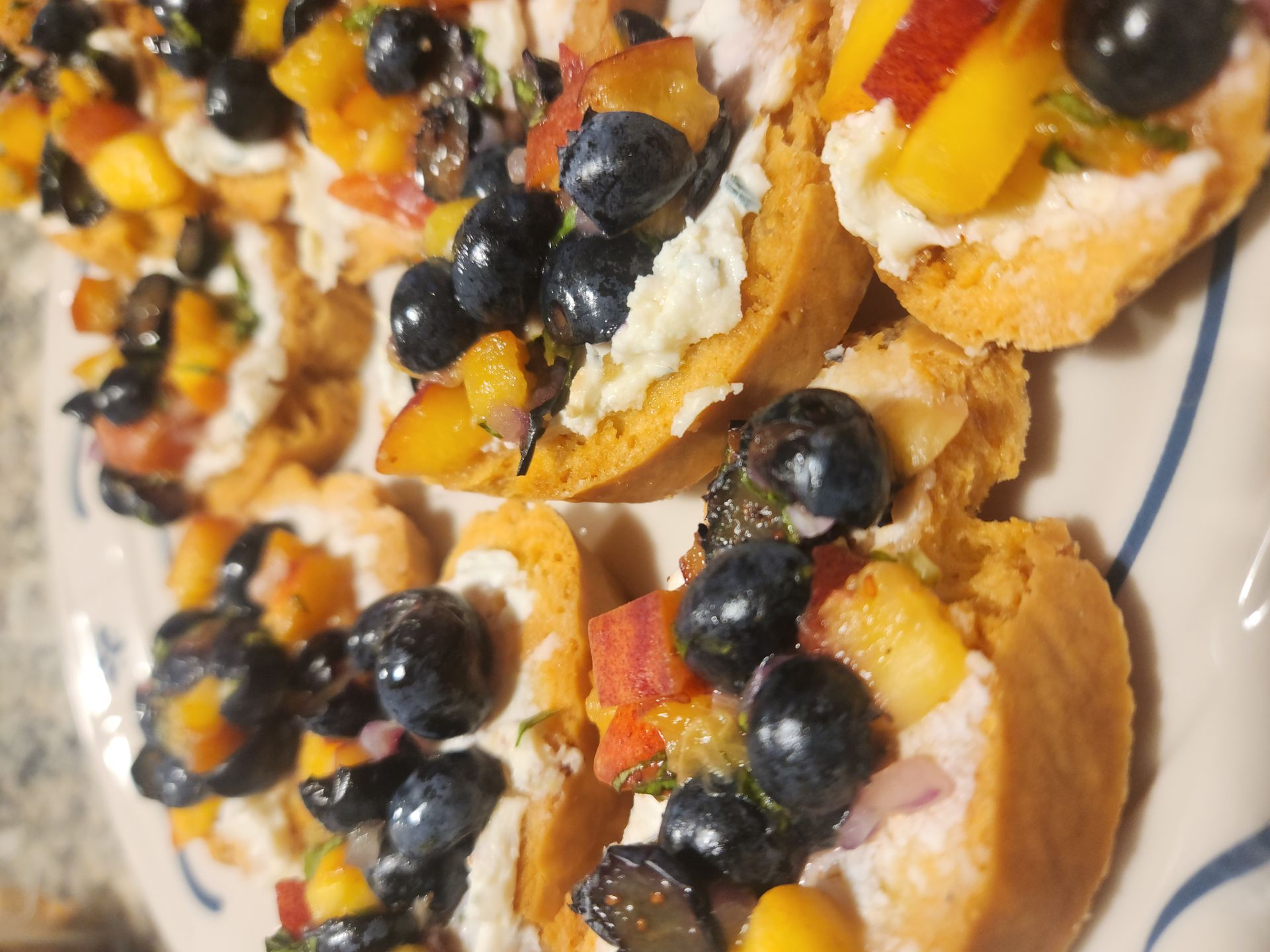 Peach Blueberry Salsa in Gorham, Maine- Private Chef Services by Mangia Kitchen Maine