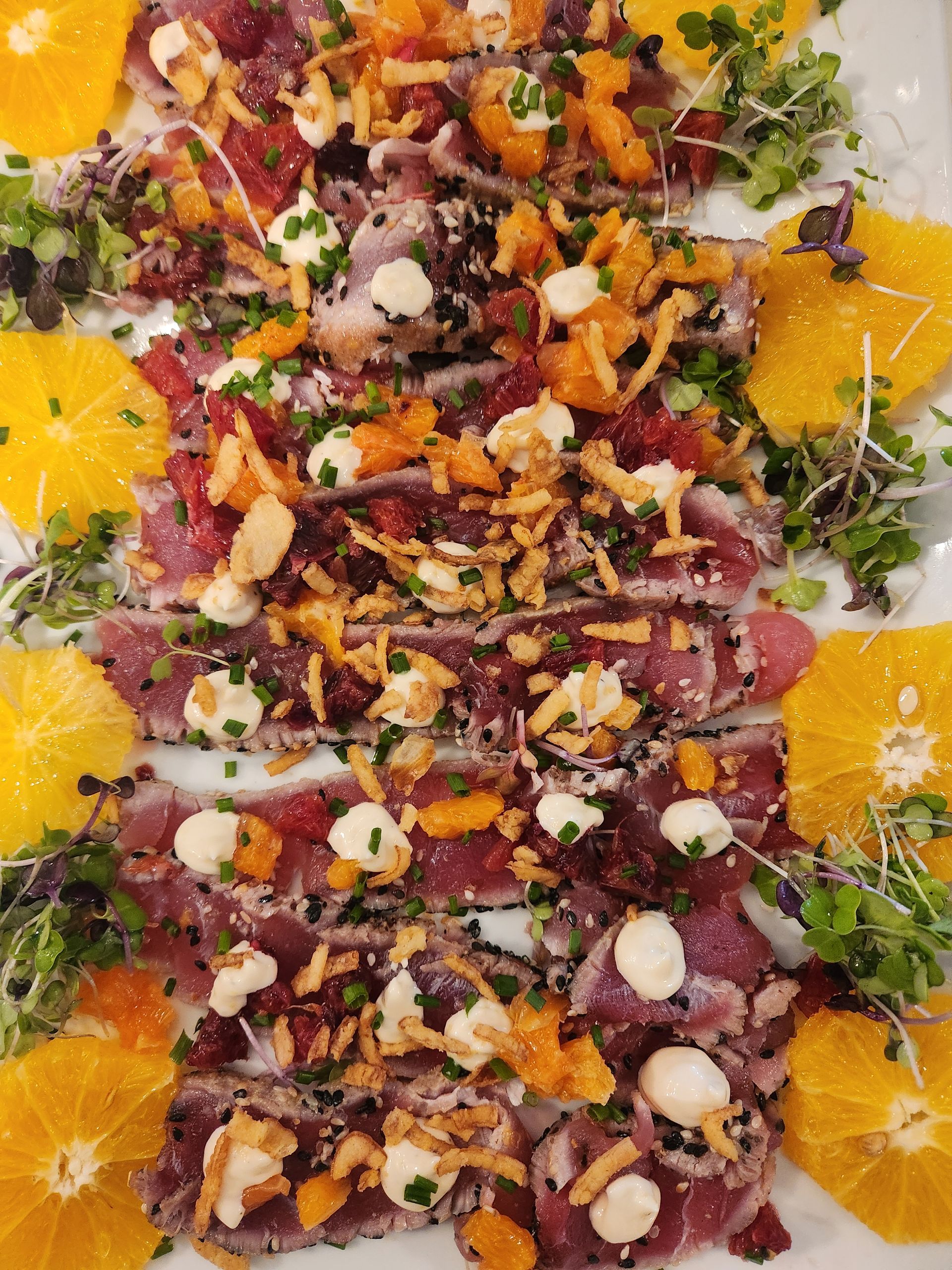 Tuna Crudo in Raymond, Maine - Private Chef Services by Mangia Kitchen Maine