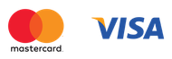 Logos for Mastercard and Visa payment methods.