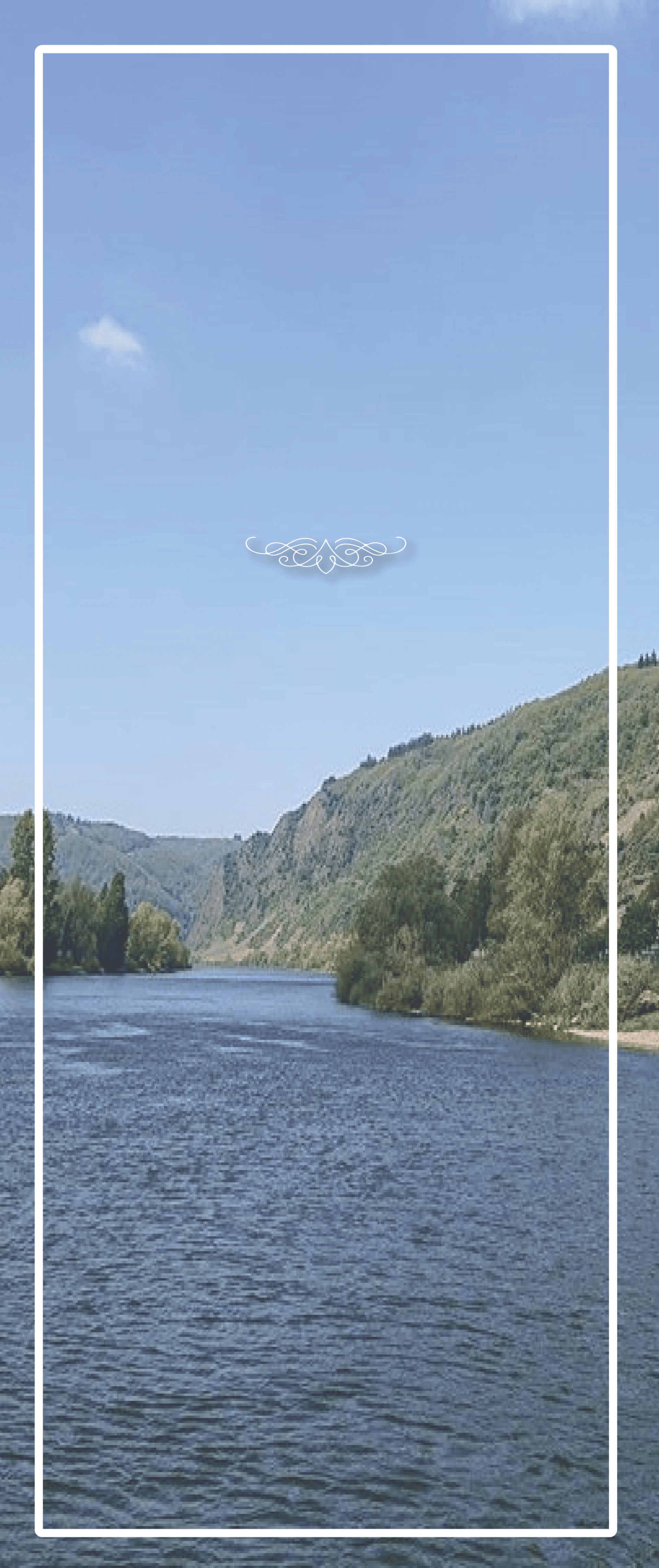 Tijdelijk grafdoek. Een meer met bergen.