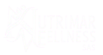 Logotipo blanco: texto “Nutrimar Fitness” y forma de estrella.