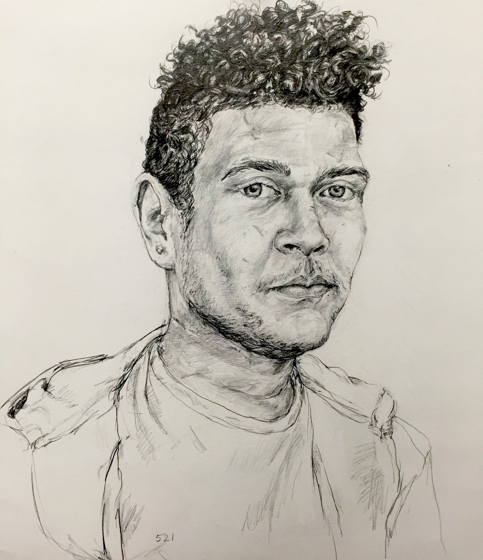 Anthony Young, Angel, 2015, Pencil on paper, 9 x 11 inches