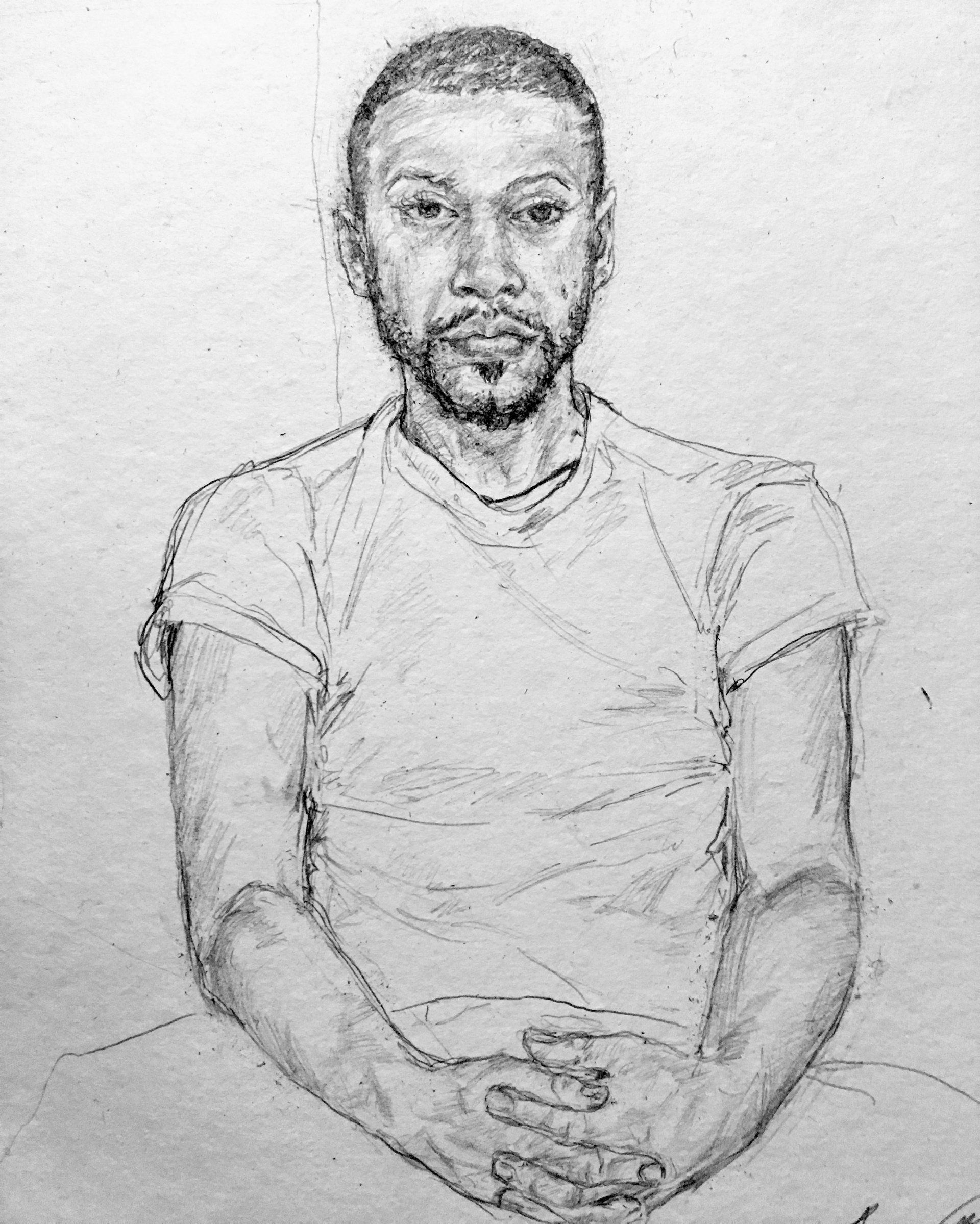 Anthony Young, Chulo, 2017, Pencil on paper, 8 x 10 inches