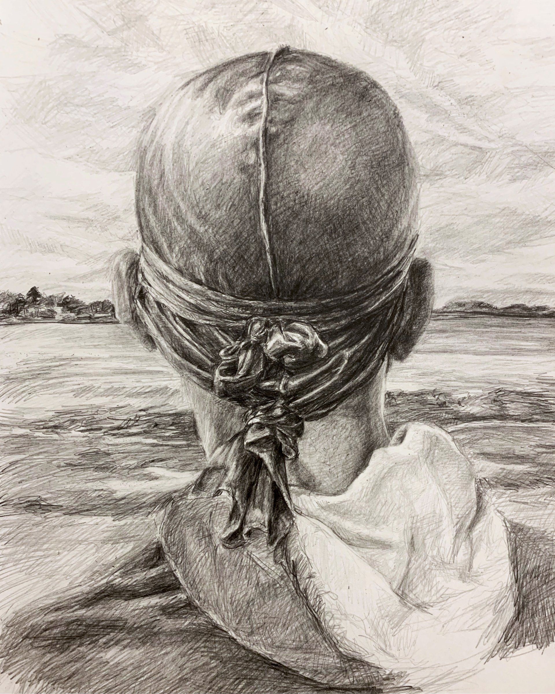 Anthony Young, David, 2019, Pencil on paper, 8.25 x 11.75 inches