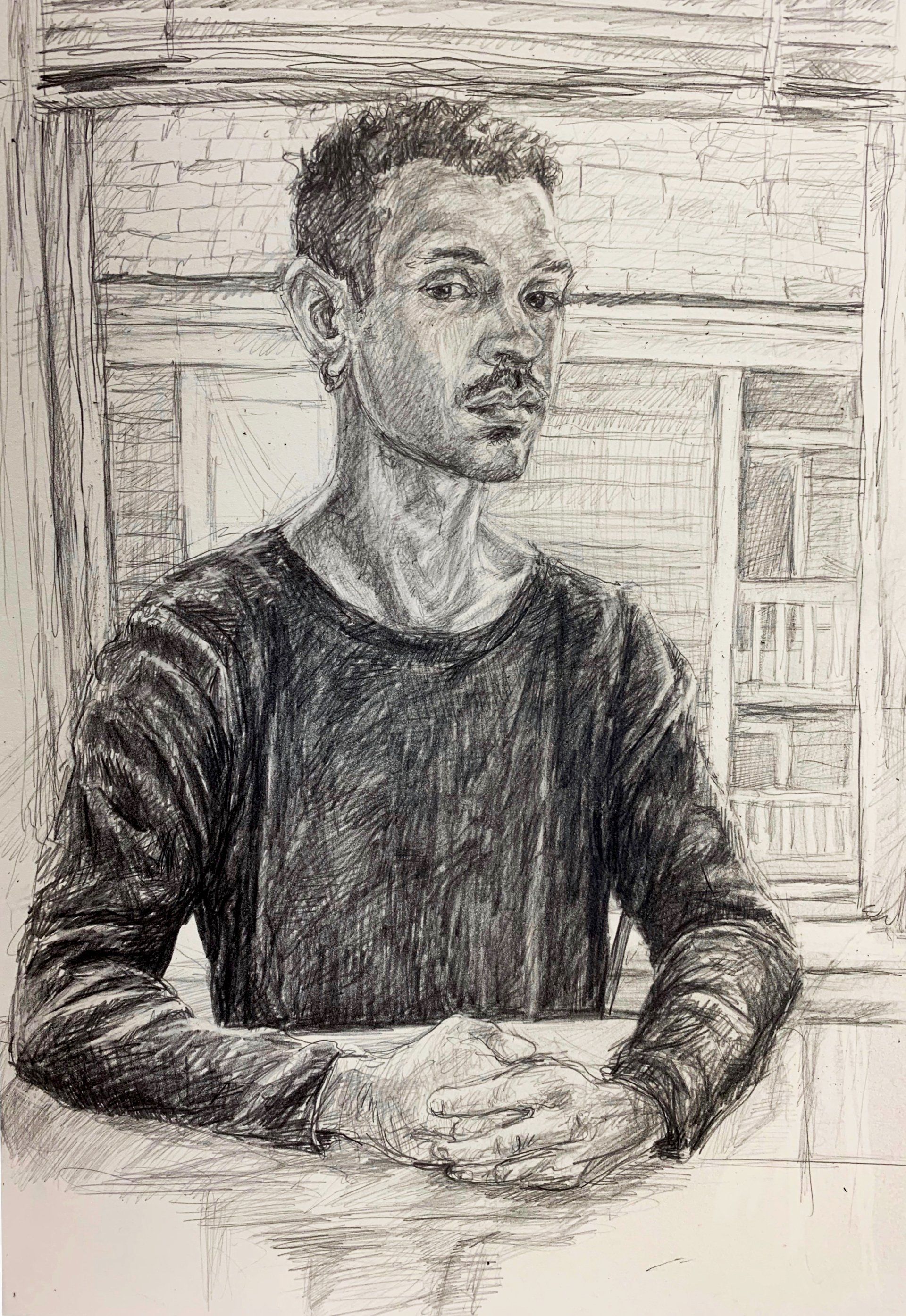 Anthony Young, Jamison, 2019, Pencil on paper, 8.25 x 11.75 inches