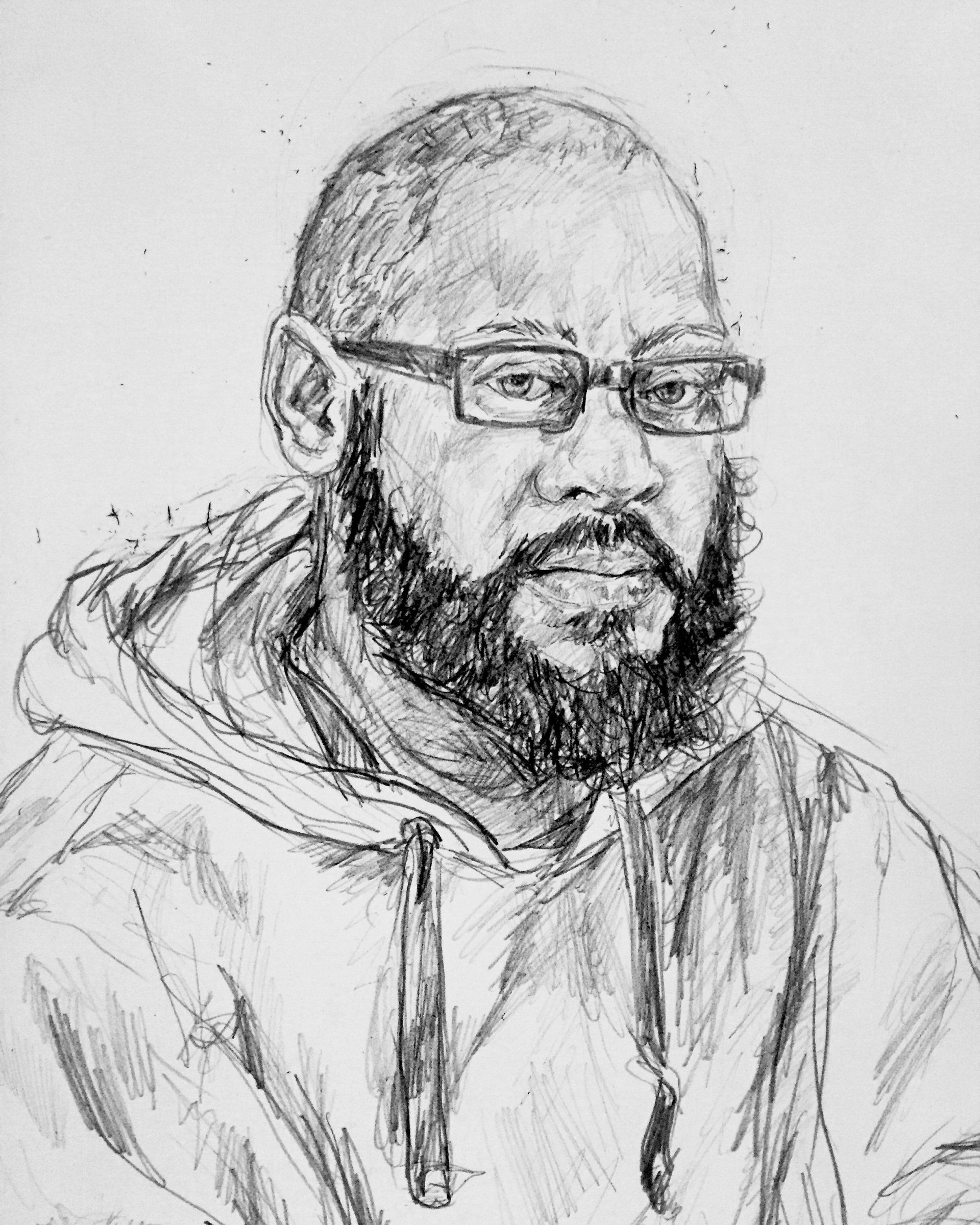Anthony Young, Jay, 2015, Pencil on paper, 8.25 x 11.75 inches