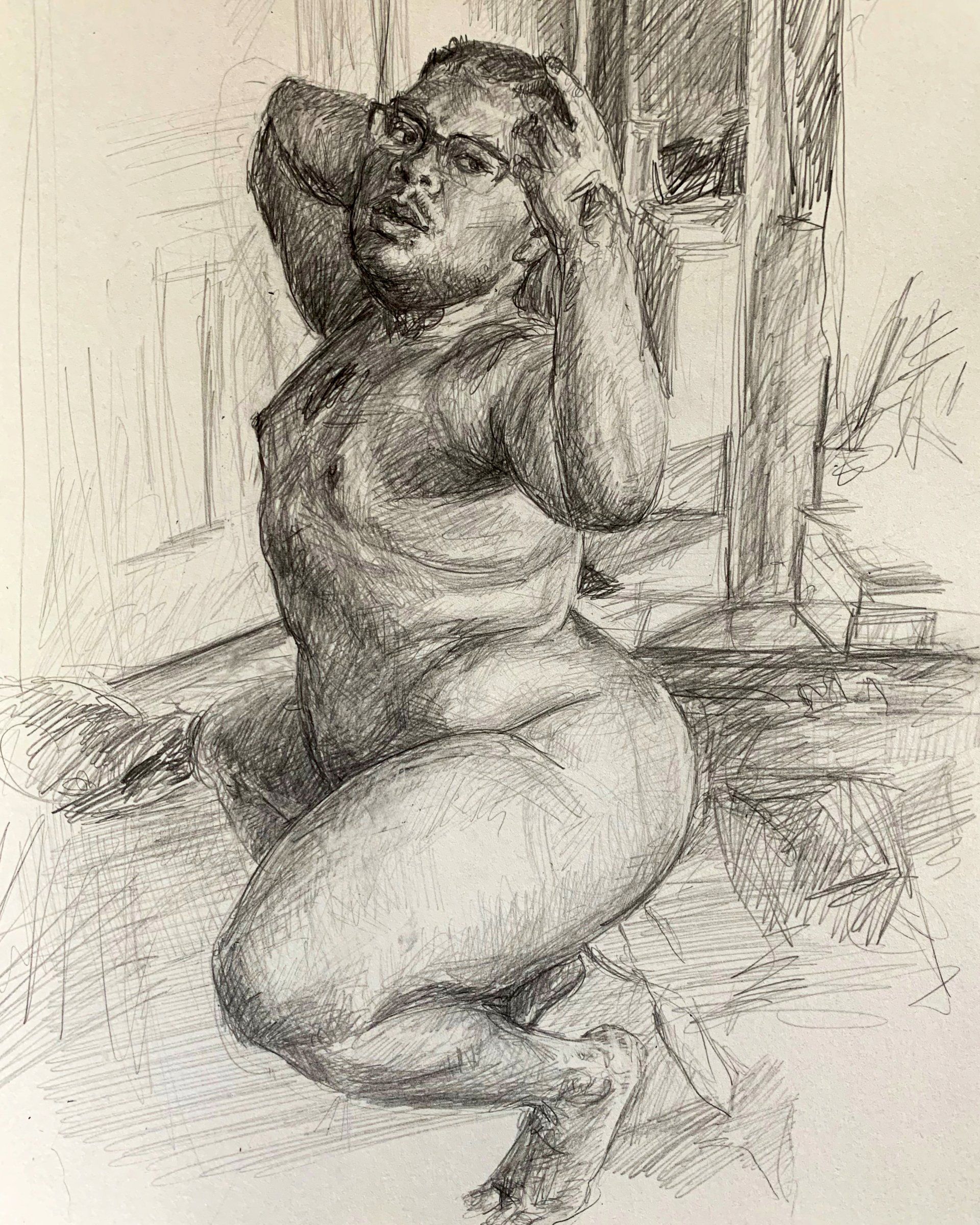 Anthony Young, Jonathan, 2019, Pencil on paper, 8.25 x 11.75 inches