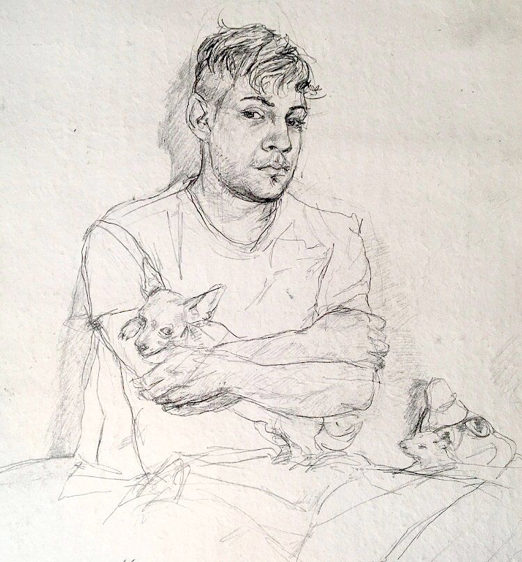 Anthony Young, Sergio, 2017, Pencil on paper, 8.25 x 11.75 inches
