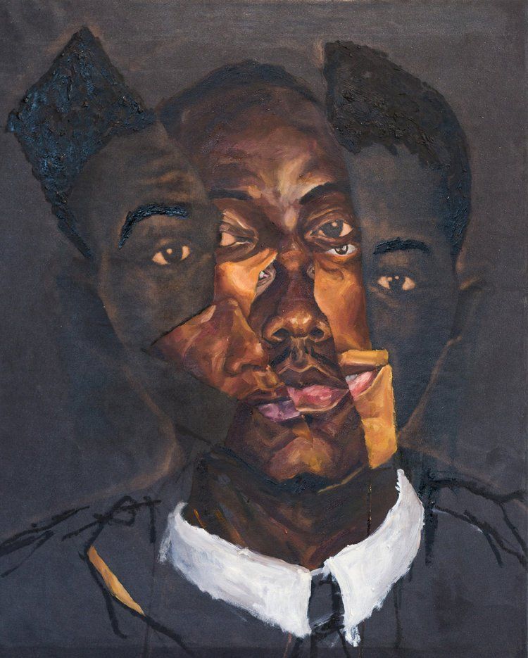 Anthony Young, They Have Names II, 2018, Bleach and oil on canvas, 24 x 30 inches