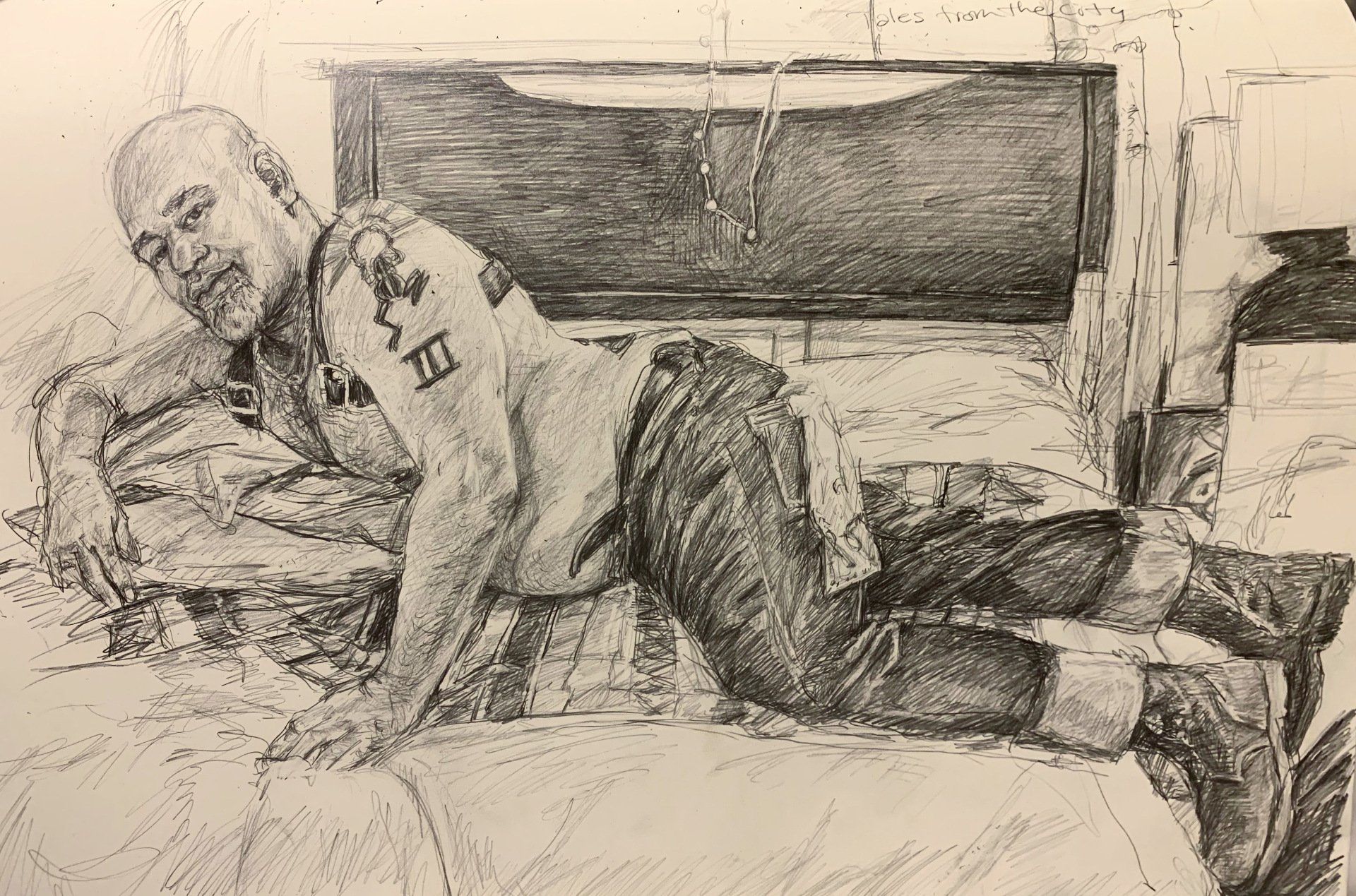 Anthony Young, Hanky Code, 2020, Pencil on paper, 11.75x 16.50 inches