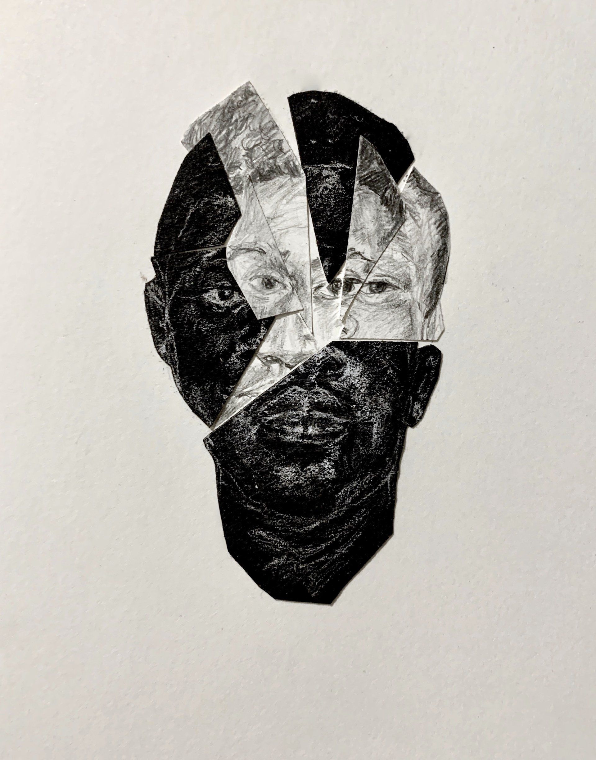 Anthony Peyton Young, Say His Name II, 2020, Collaged drawing, 8.5x11
 Inches