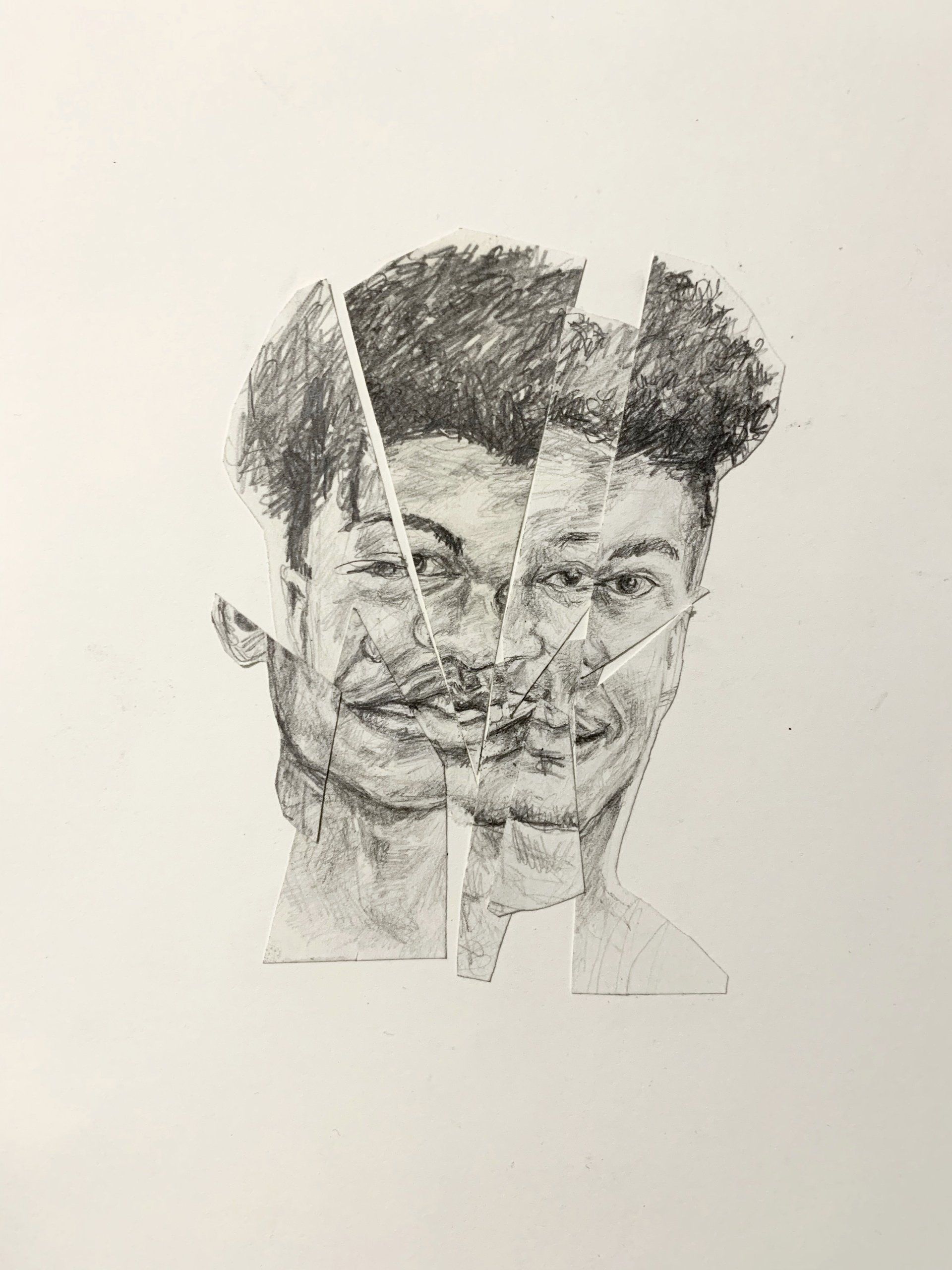 Anthony Peyton Young, Say His Name V, 2020, Collaged drawing, 8.5x11
 Inches