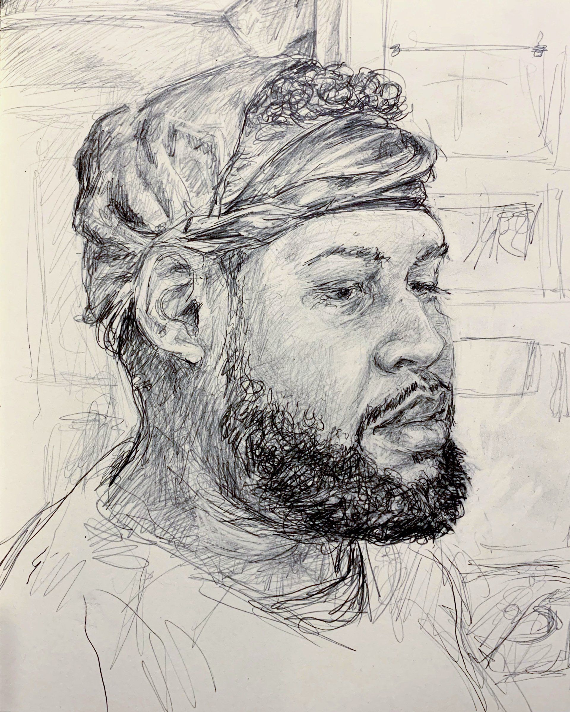 Anthony Young, Ariel Pineapple, 2019, Pencil on paper, 8.25 x 11.75 inches