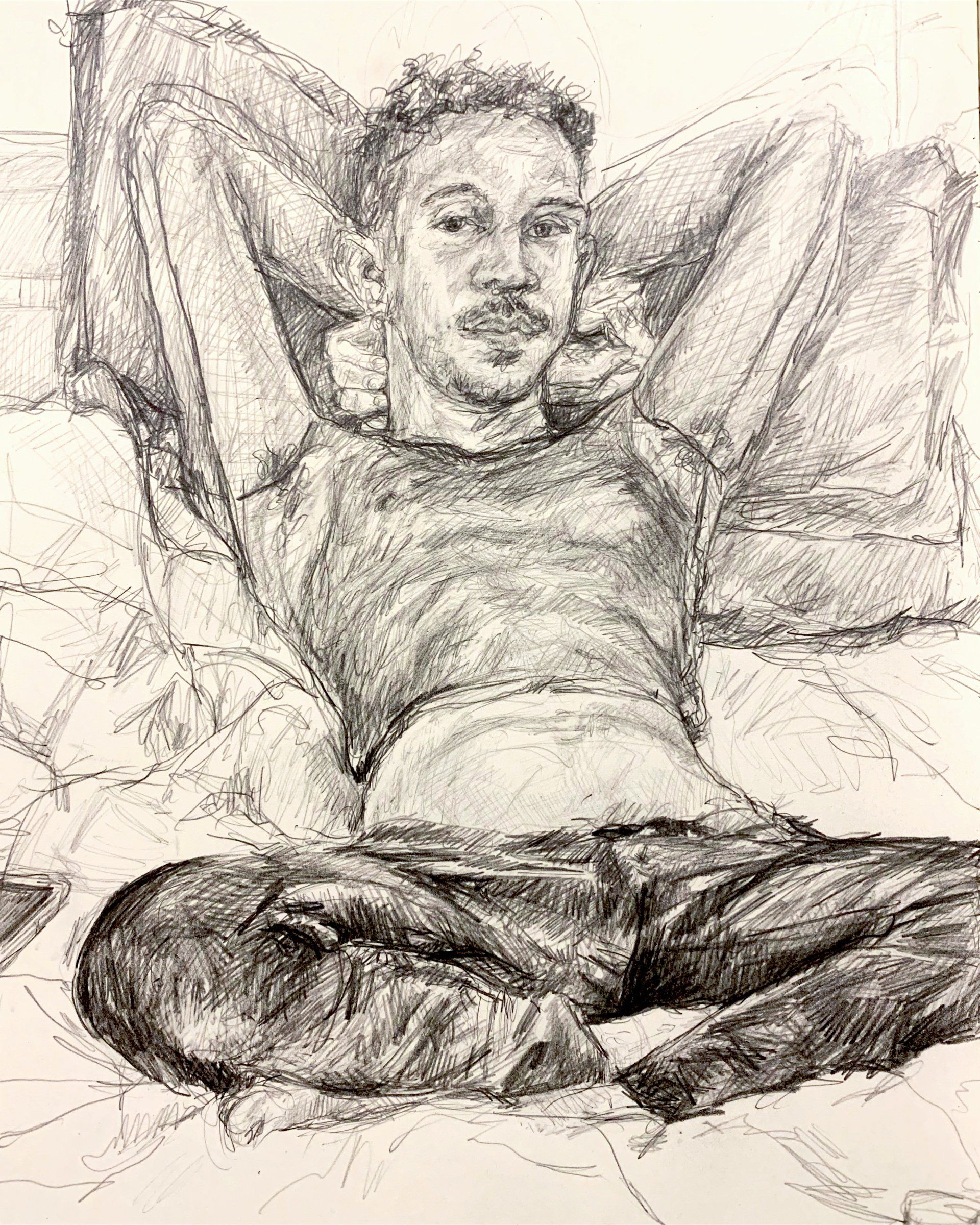 Anthony Young, Jamison II, 2019, Pencil on paper, 8.25 x 11.75 inches