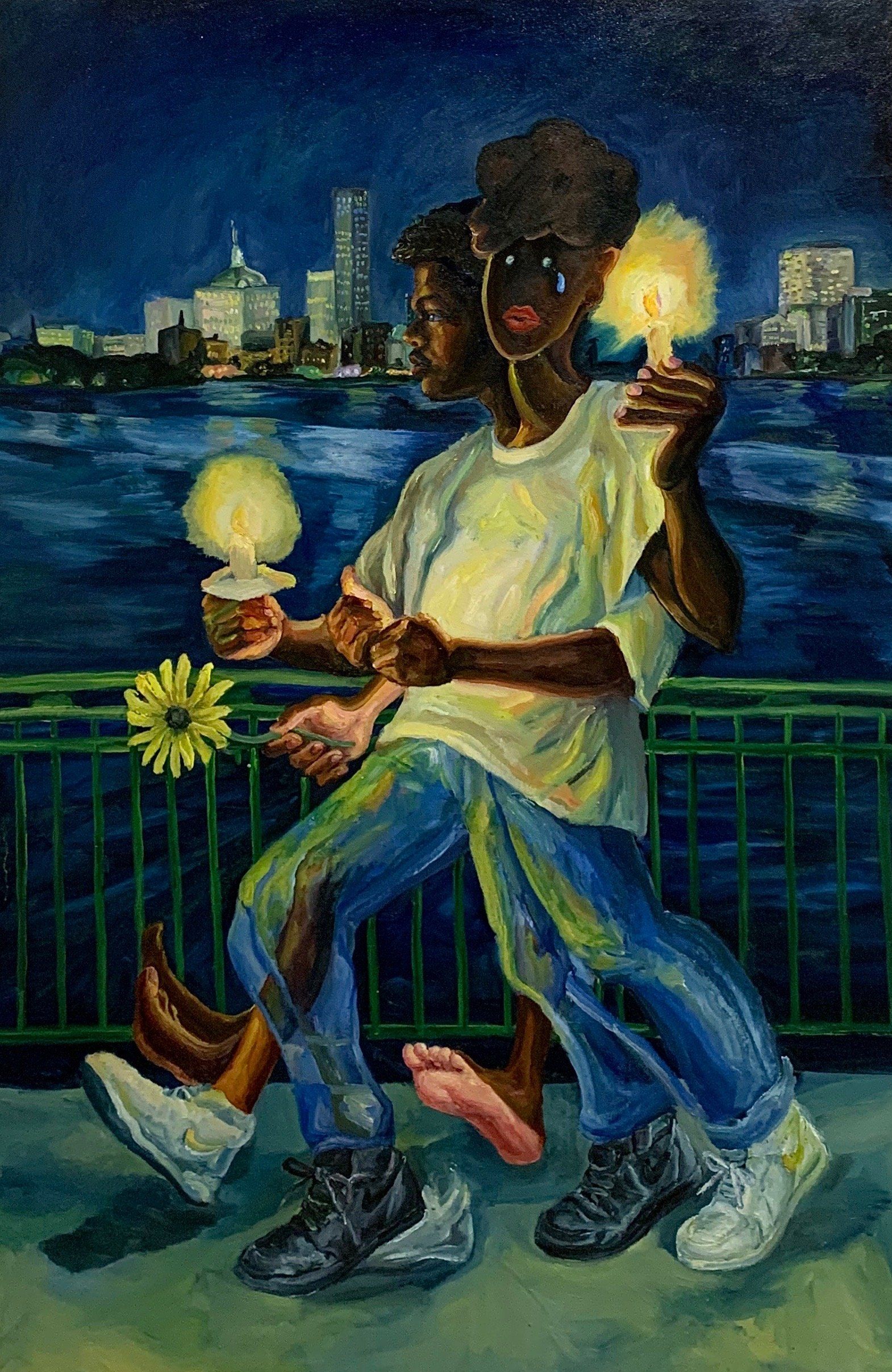 Anthony Peyton Young, Candlelight Vigil, 2019, Oil on canvas, 48x32 inches