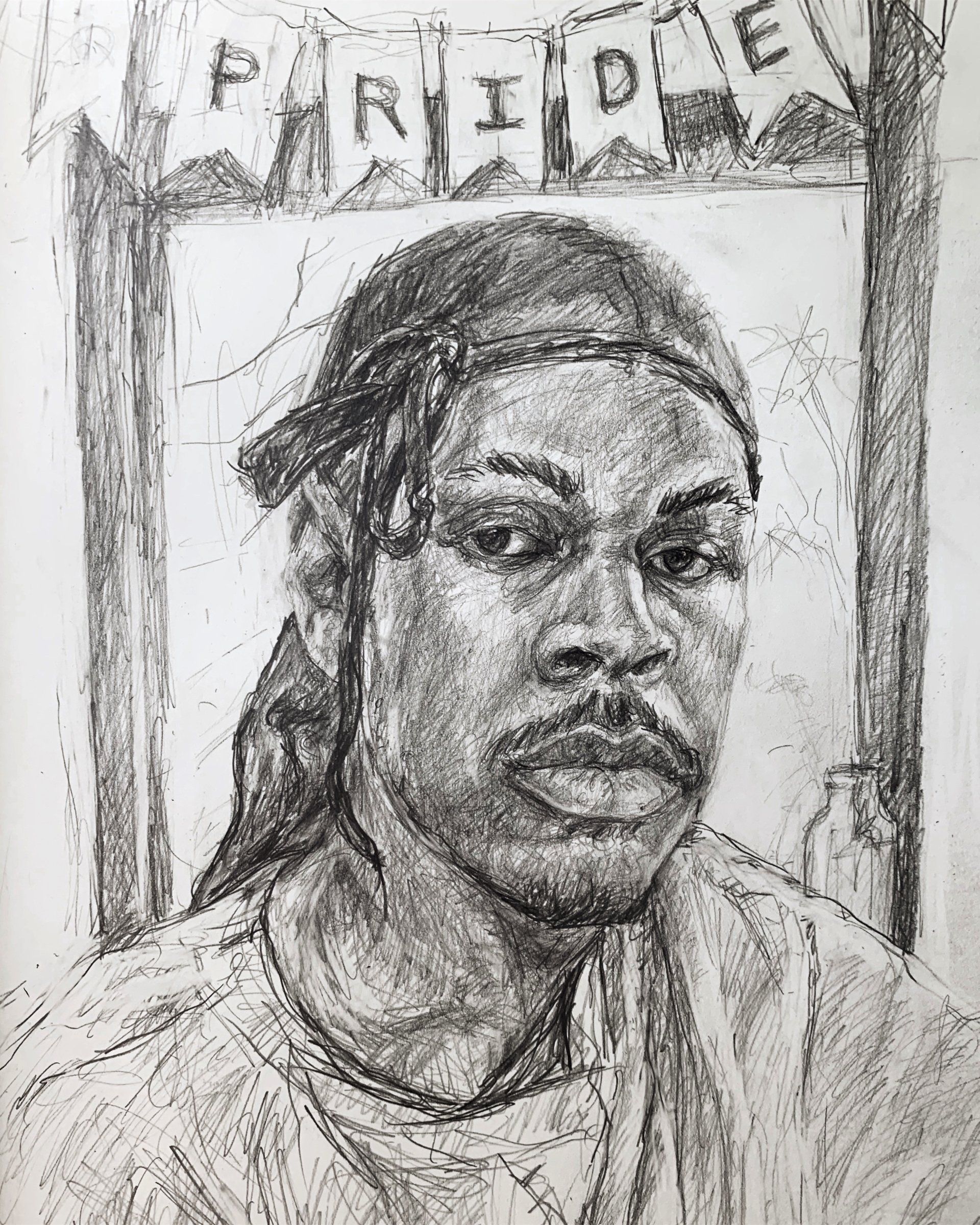 Anthony Young, Pride (Self Portrait), 2019, Pencil on paper, 8.25 x 11.75 inches