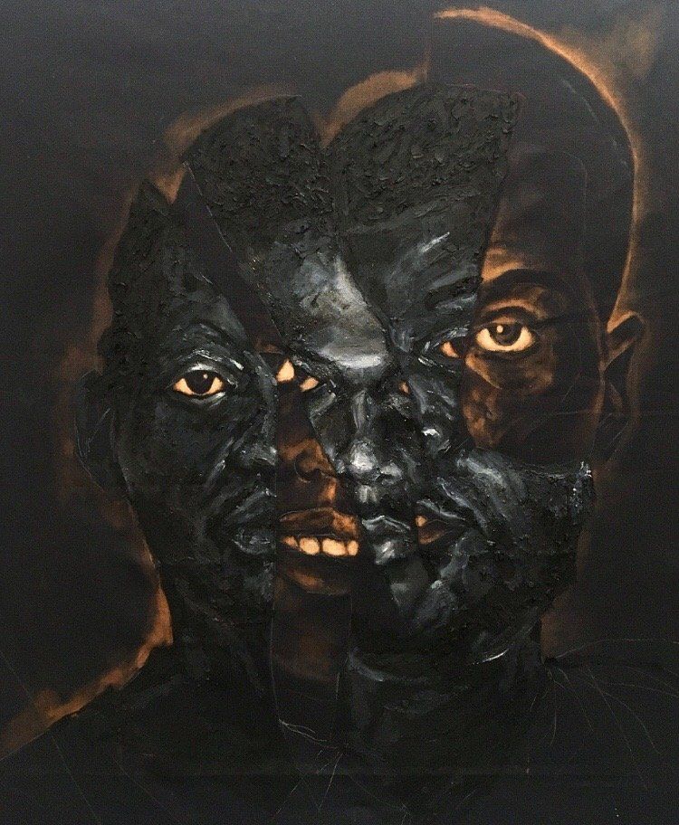 Anthony Peyton Young, They Have Names III, 2018, Bleach and oil on canvas, 24 x 30 inches