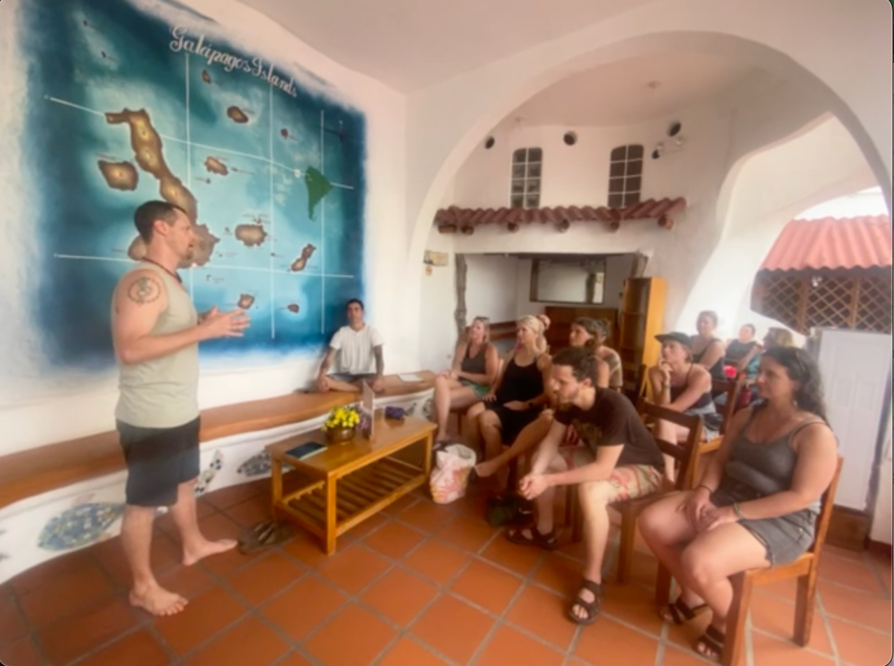 Anu speaking in the Galapagos Islands