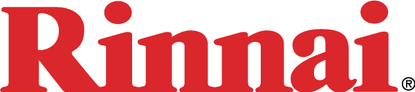 Red Rinnai logo with a small orange dot over the i