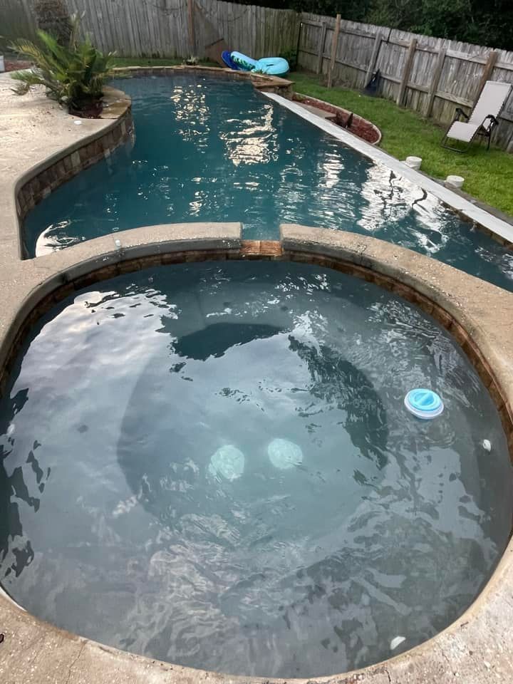 A Pool with Connected Jacuzzi