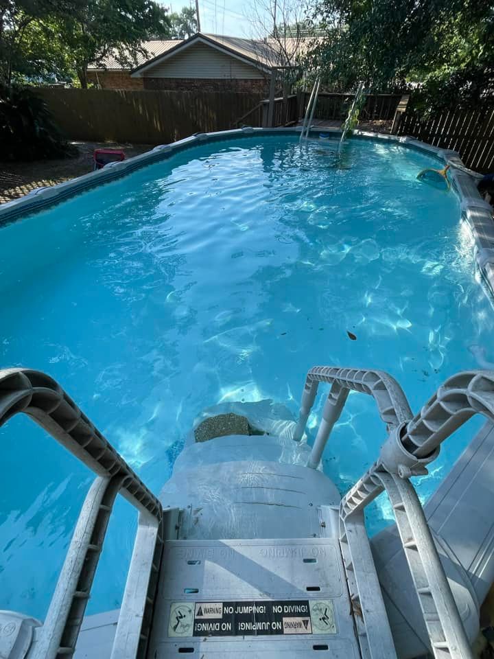 Blue Swimming Pool with Stairs