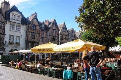 Place Plumereau in the old town in Tours France