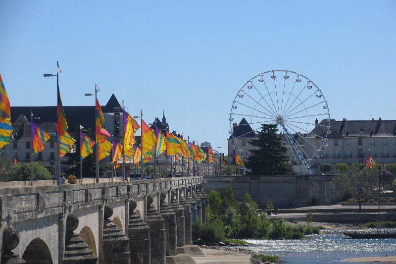Ferris whel near the Wilson Bridge at Tours France