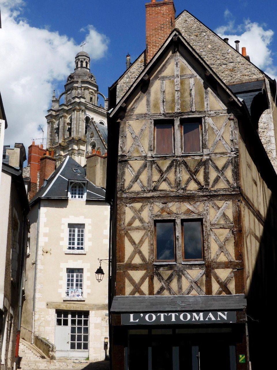 half timbered house in old quarter in Blois