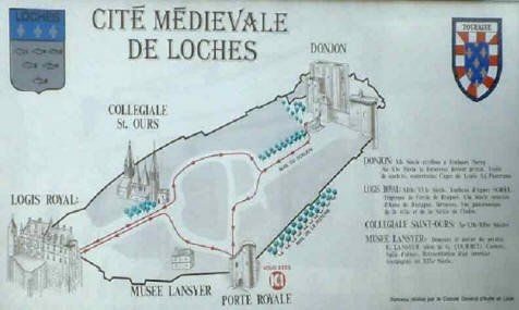 Plan of the citadel at Loches in the Loire Valley