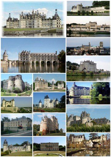 montage showing the principle Loire Valley chateaux