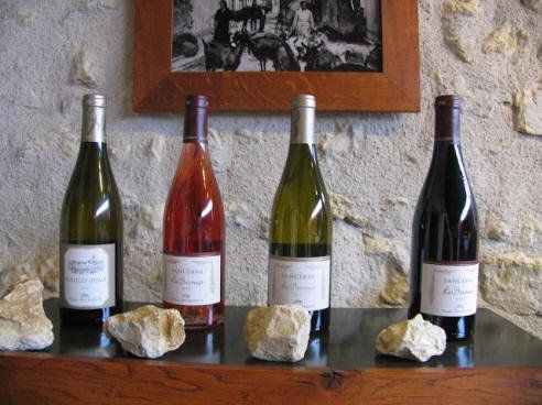 photo showing the red rose and white wines of Sancere