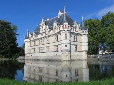 chateau Azay le Rideau resting on the river Indre
