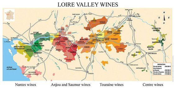 Loire Valley wine map