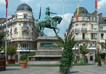 statue of Joan of Arc on horseback in Orleans France
