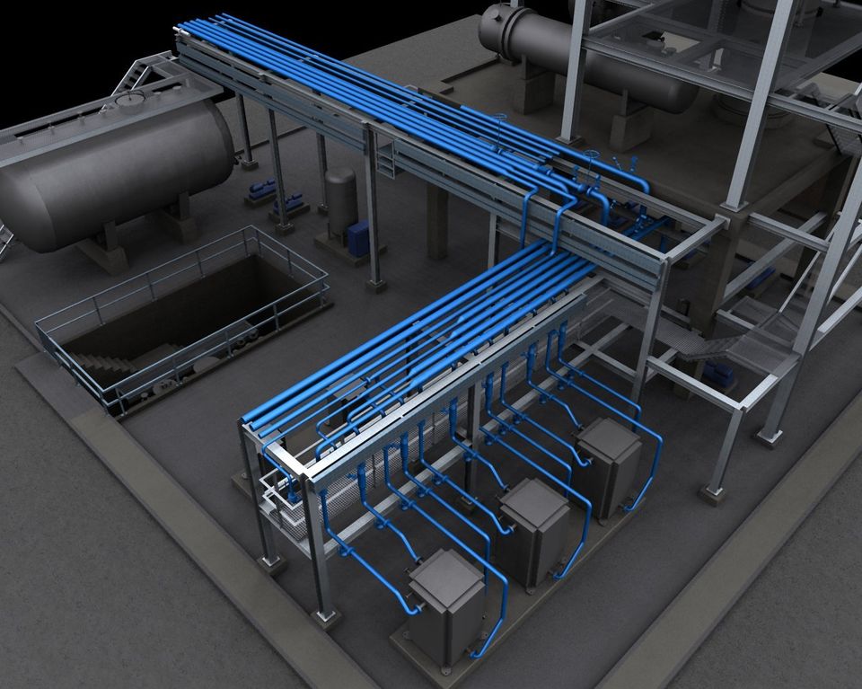 3D Model of Pipe on process plant