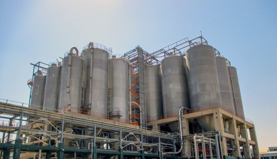 Storage tanks on process plant