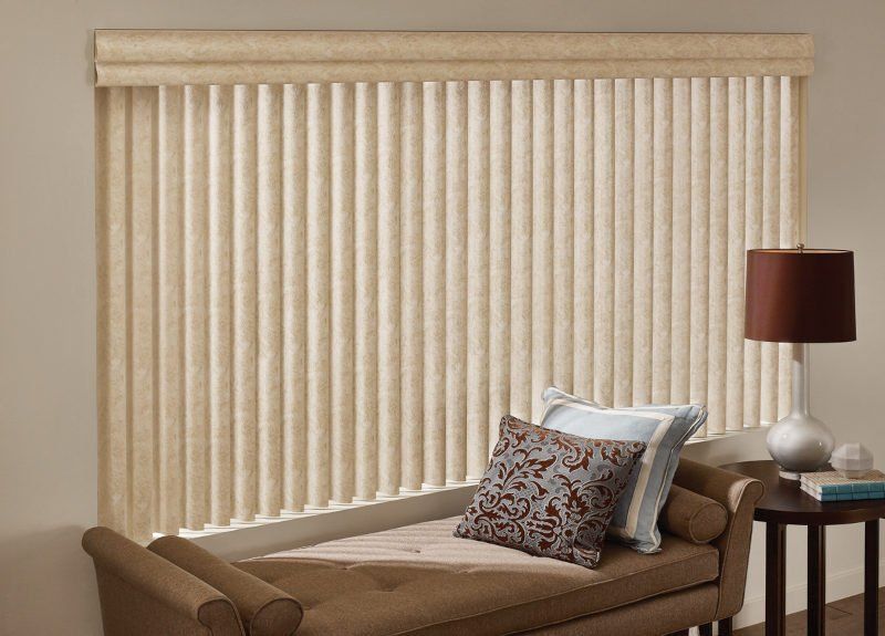 Sitting room with Hunter Douglas Cadence® Soft Vertical Blinds Kent, WA vertical blinds