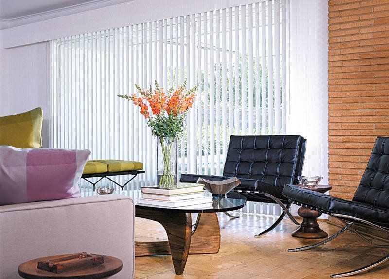 Home office with Hunter Douglas Vertical Solutions Vertical Blinds in Renton, WA 