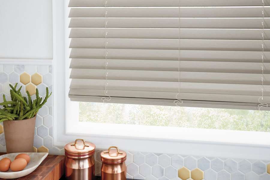 Window with Everwood alternative wood blinds