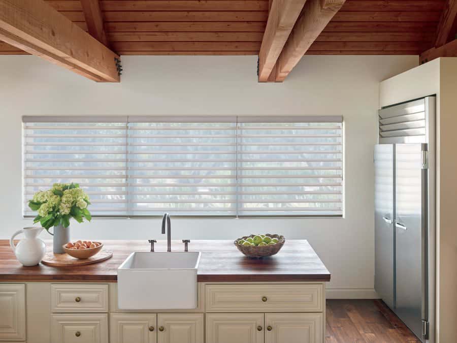 King County home with custom window shades in the kitchen