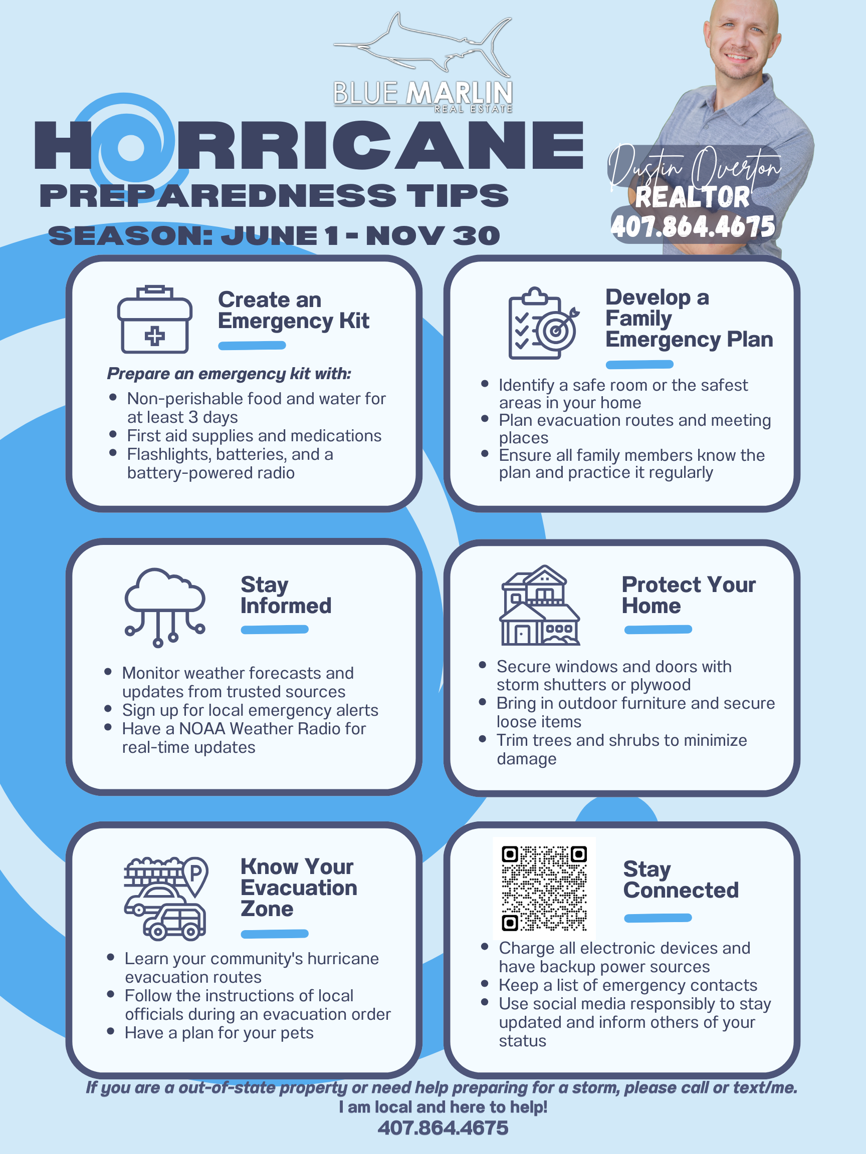 Florida hurricane preparation checklist for homeowners in Cocoa Beach, Cape Canaveral, and the Space Coast – essential storm prep guide for property owners, vacation rentals, and real estate investors.