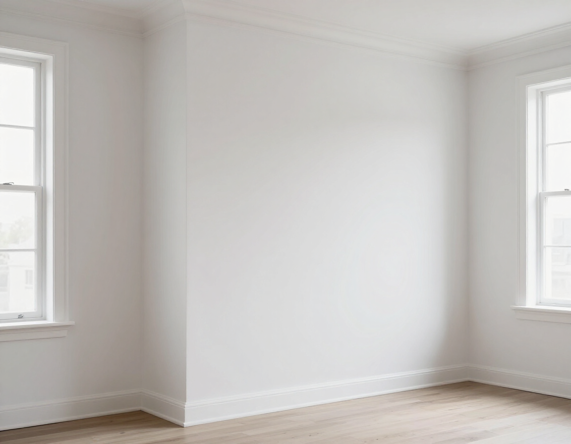 Smooth painted walls with trim detail