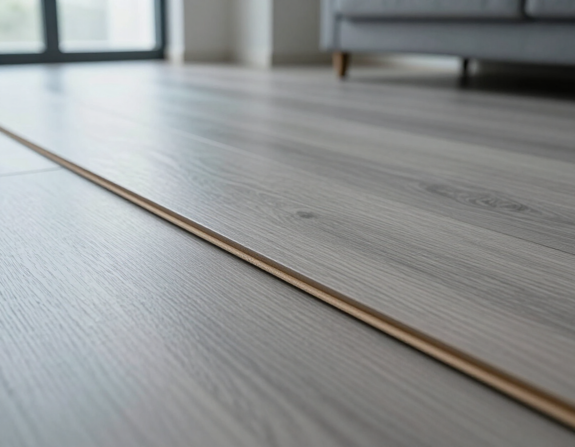 Laminate flooring close-up seam detail