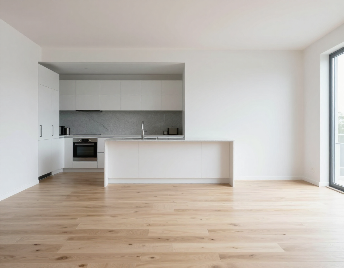 Renovated open-concept living space with hardwood floors