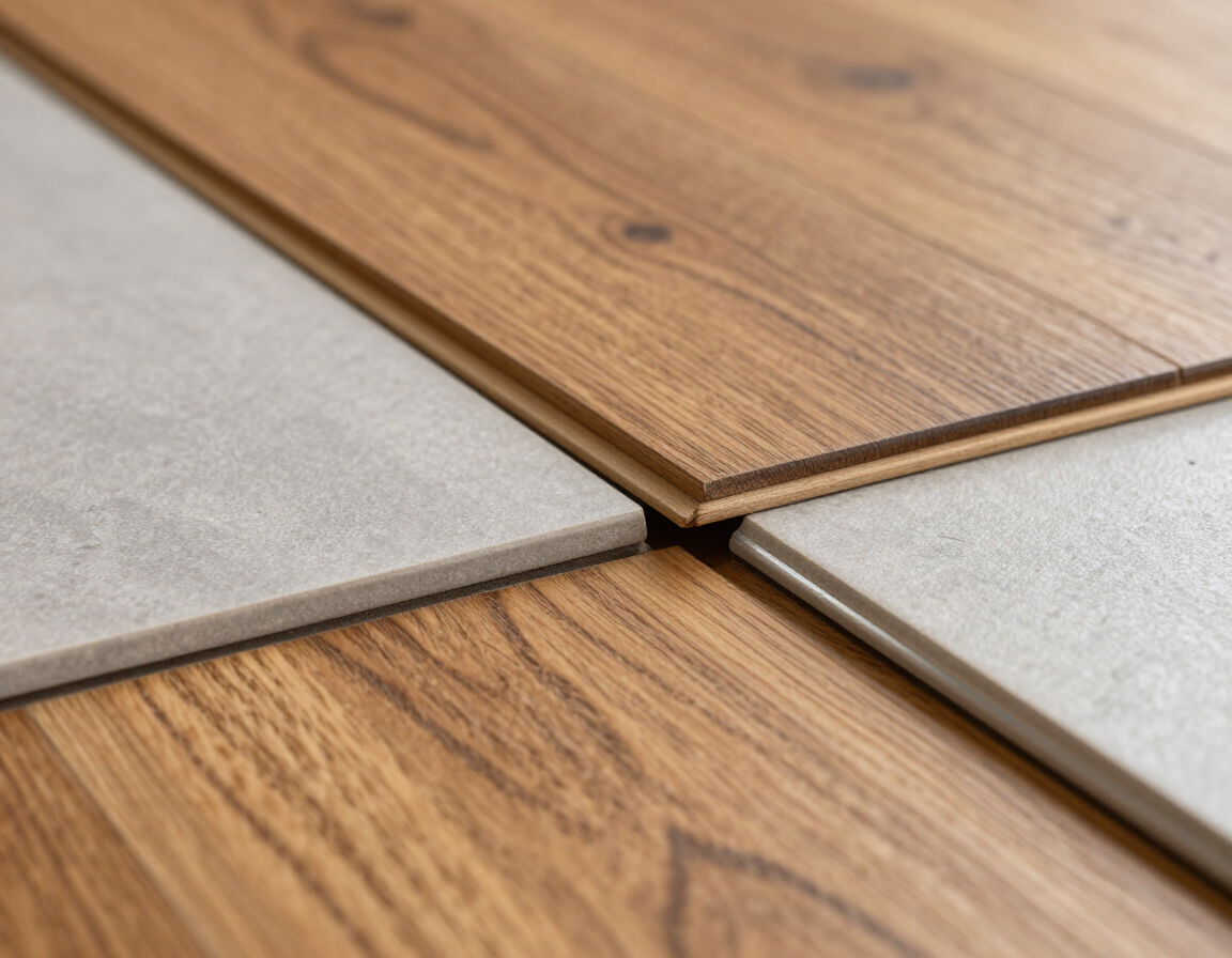 Flooring transition strip between hardwood and tile