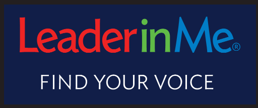 a leader in me logo that says find your voice