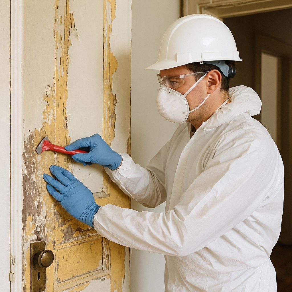 Certified technician removing lead paint in Providence, RI.