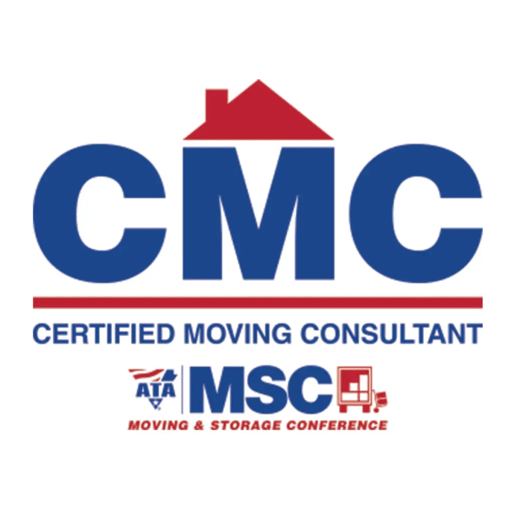 A logo for cmc certified moving consultant