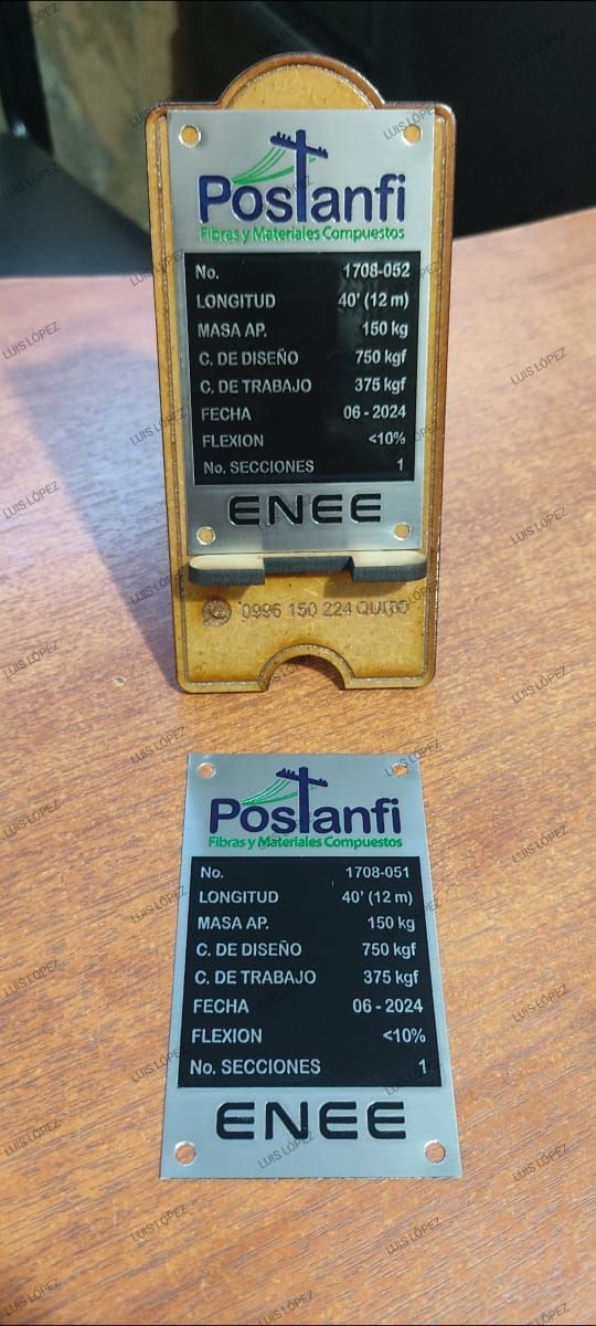 Placas metálicas grabadas